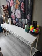 Mooi wit hoogglans bureau met lades - 180x40, Kunststof, Gebruikt, Ophalen of Verzenden, 150 tot 200 cm
