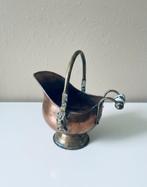 Antieke Koperen Kolenschop met Porseleinen Handvat, Antiek en Kunst, Ophalen of Verzenden, Koper