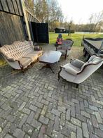 Vintage 3 zits bank met 2 stoelen en een bijpassende tafel, Ophalen
