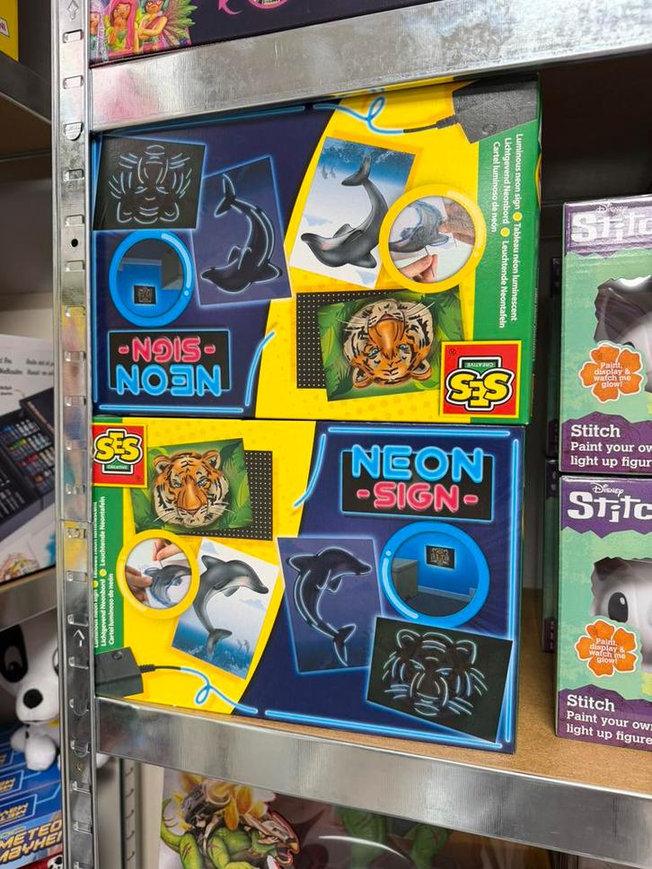 SES Creatieve Neon Lichtset Tijger Dolfijn bouw je Neonbord, Kinderen en Baby's, Speelgoed | Educatief en Creatief, Nieuw, Knutselen
