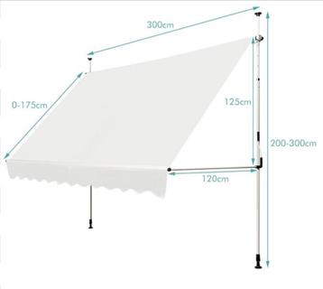 Klemluifel, zonnescherm 3 meter breed, 2 stuks beschikbaar voor biedingen