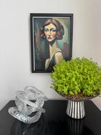 Kunst vrouw portret kunstwerk schilderij artwork painting, Ophalen of Verzenden
