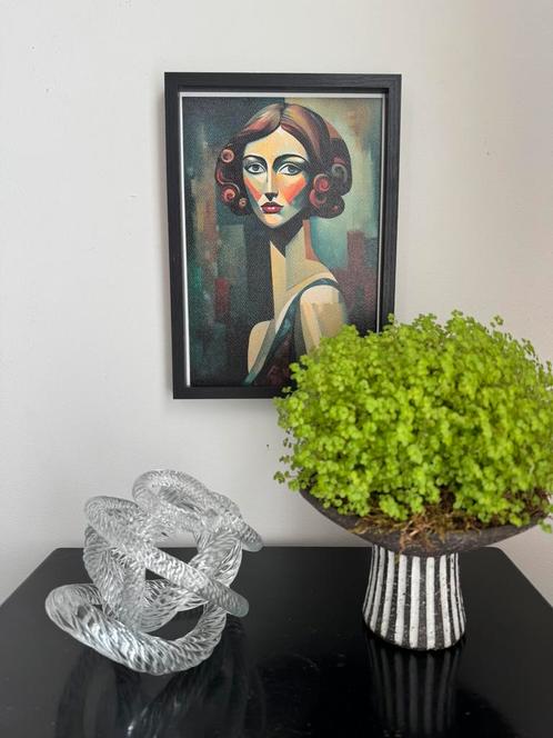 Kunst vrouw portret kunstwerk schilderij artwork painting, Antiek en Kunst, Kunst | Schilderijen | Modern, Ophalen of Verzenden