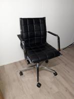 Directie bureaustoel Vega Zwart leder, Showroommodel, Huis en Inrichting, Bureaustoelen, Ophalen, Zo goed als nieuw, Zwart, Bureaustoel