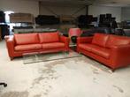 Machalke Lederen Bankstel Set, Huis en Inrichting, Fauteuils, Gebruikt, ., Ophalen of Verzenden, Machalke