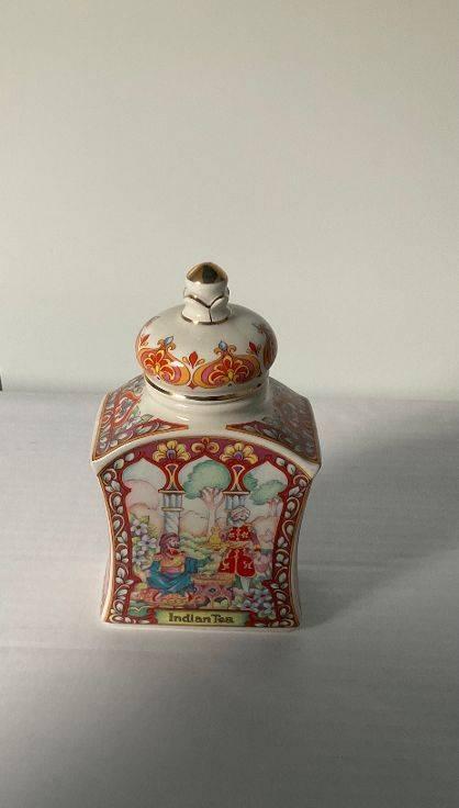 Teacaddy porselein theebus Sadler the world of tea Indian, Antiek en Kunst, Ophalen of Verzenden