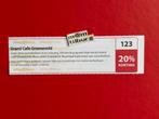 Bon 123 Grand Café Groeneveld 20% korting, Drie personen of meer, Kortingsbon, Overige typen