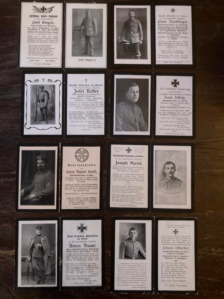 Wo1 ww1 bidprentjes te ruil of te koop, Verzenden, Landmacht, Duitsland
