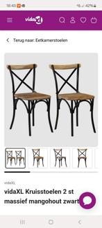 2 nieuwe mangohouten kruisstoelen, Huis en Inrichting, Stoelen, Twee, Overige kleuren, Nieuw, Ophalen of Verzenden