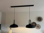 2 industriele lampen (45cm) met universele zwarte balk, Huis en Inrichting, Lampen | Hanglampen, Ophalen, Zo goed als nieuw, Industrieel