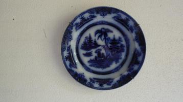 Bord, antiek oosters tafereel Hong blauw wit P. Regout 1860 beschikbaar voor biedingen
