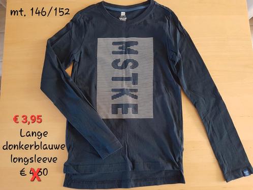 146/152 Opruiming!Nwe d.blauwe longsleeve met print, Kinderen en Baby's, Kinderkleding | Maat 146, Nieuw, Shirt of Longsleeve