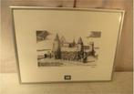 Mooi Oude Gravure 'Het Steen in Antwerpen' - Roman, Ophalen of Verzenden