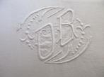 antiek linnen laken met monogram *Marries*, Verzenden