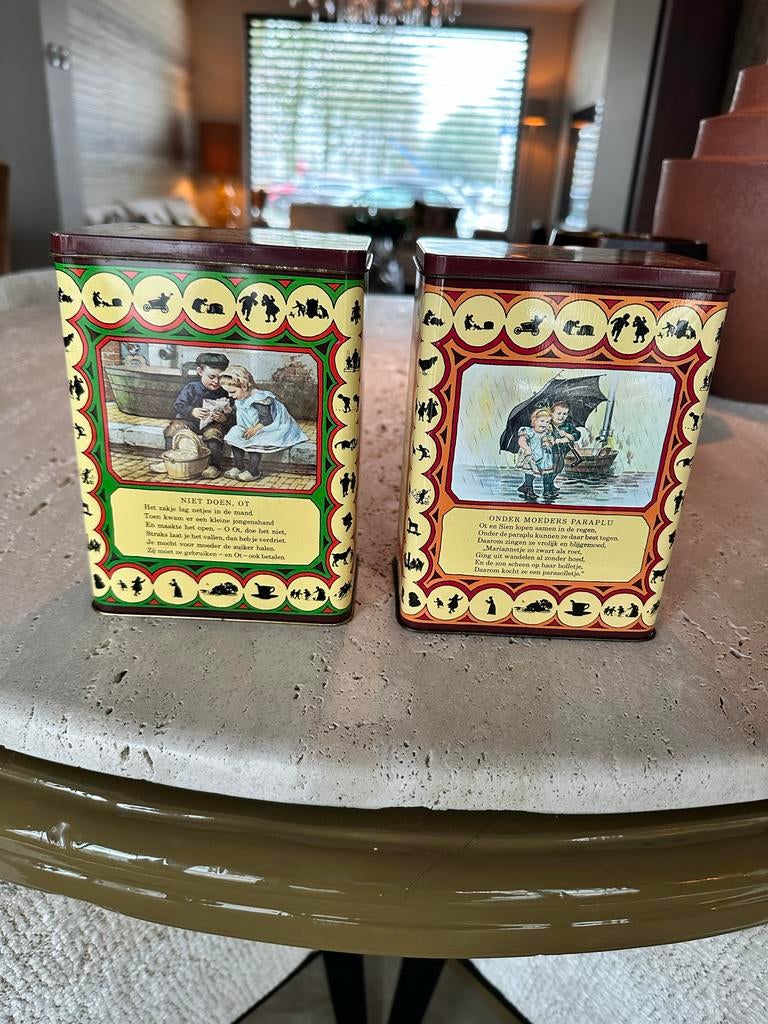 Antieke blikken/ voorraadpotten, Antiek en Kunst, Antiek | Keukenbenodigdheden, Ophalen of Verzenden