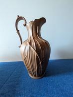 Bohemian stijl vaas bruin met grassen en aren, begin 1900, Ophalen