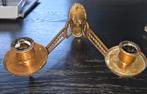 wand/piano dubbele kandelaar van koper.vintage uit jaren 30, Antiek en Kunst, Antiek | Kandelaars, Ophalen of Verzenden, Koper of Brons