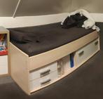 Houten bed en kledingkast, Ophalen, Gebruikt, 90 cm, Eenpersoons