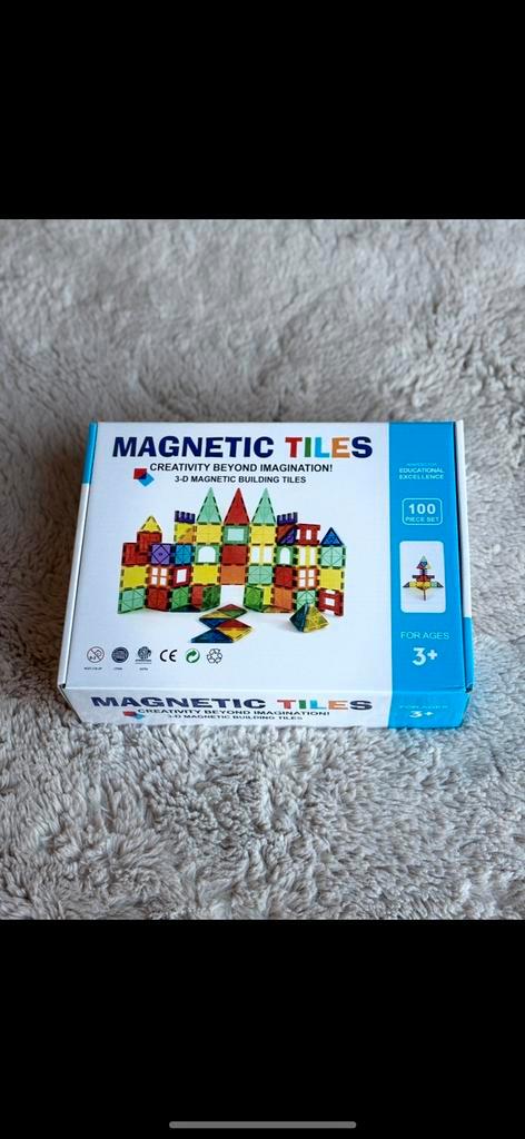 Magnetisch Speelgoed : Magnetic Tiles / 100 bouwstenen, Kinderen en Baby's, Speelgoed | Educatief en Creatief, Nieuw, Knutselen