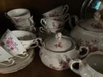 Servies, retro,  mosa, rosé bloemetjesmotief, Ophalen, Gebruikt, Overige stijlen, Aardewerk