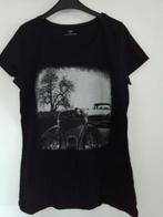 Zwart shirt met print draagmaat 40, Maat 38/40 (M), Zwart, Ophalen of Verzenden, Zo goed als nieuw