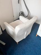 2 Witte fauteuils met afneembare hoezen te koop, Huis en Inrichting, Fauteuils, Ophalen, Gebruikt, Stof, 75 tot 100 cm