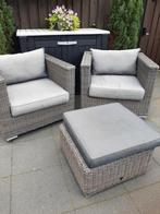 Loungeset zware kwaliteit wicker, Tuin en Terras, Tuinsets en Loungesets, Gebruikt, Hocker, Wicker, Ophalen