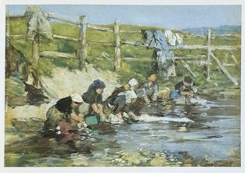0128B  EUGÈNE BOUDIN  ~ wasvrouwen (3B), Verzamelen, Ansichtkaarten | Themakaarten, Ongelopen, 1980 tot heden, Overige thema's