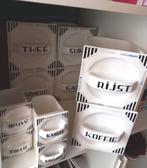 Mooie oude zwart wit bakken voor kruidenkast, gemerkt, Antiek en Kunst, Antiek | Keramiek en Aardewerk, Ophalen of Verzenden