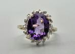 Gouden Vintage ring edelsteen amethist en diamant.2025/680, ., Paars, Ophalen of Verzenden, Zo goed als nieuw