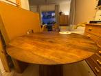 Ronde mangohouten eettafel 130cm, Huis en Inrichting, Ophalen, Rond, Zo goed als nieuw, Overige houtsoorten