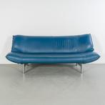 1x Leolux Tango 3-zits/223cm Bank Turquoise Leer - Gepolijst, Huis en Inrichting, Niet ingevuld, Gebruikt, Niet ingevuld, Driepersoons