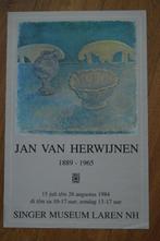 Affiche;  Jan van Herwijnen. Expo in;  Singer museum Laren., Antiek en Kunst, Kunst | Litho's en Zeefdrukken, Ophalen