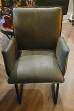 Eleonora Joel groen eetkamerstoelen 4x, Ophalen, Overige kleuren, Leer, Zo goed als nieuw
