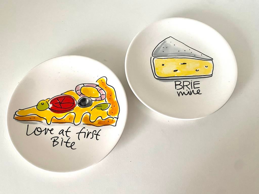 Blond Amsterdam 2 kleine bordjes brie & pizza, Huis en Inrichting, Keuken | Servies, Ophalen of Verzenden, Zo goed als nieuw, Bord(en)