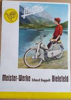 Meister Werke poster, bromfietsen 50er jaren, Reclame, Ophalen of Verzenden, Zo goed als nieuw, Rechthoekig Staand