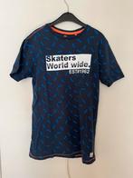 170/176 tshirt korte mouw blauw skaters world WE Fashion, Jongen, Gebruikt, Ophalen of Verzenden, Shirt of Longsleeve