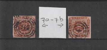 Denemarken, 1858, Michel nummer 7A en 7B, gestempeld. beschikbaar voor biedingen