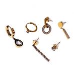 6-Stucks Oorbellen Dames Oorringen Strass Oorbellen Verguld, Met kristal, Overige materialen, Birgitta-Gracht 33, 6465 EL Kerkrade, Nederland