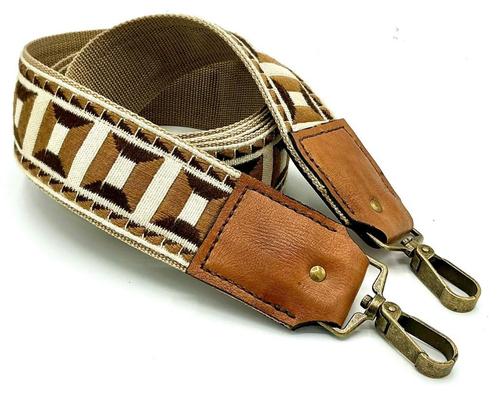 108A Tashengsel bruin beige vintage 60ties bagstrap 160cm, Sieraden, Tassen en Uiterlijk, Tassen | Damestassen, Nieuw, Overige typen