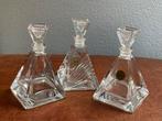 Drie mini-karaffen loodkristal Riva en Bari, Antiek en Kunst, Antiek | Glas en Kristal, Ophalen of Verzenden