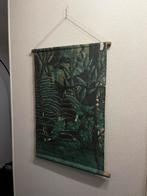 Groene linnen poster met jungle print, Ophalen of Verzenden