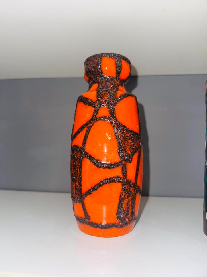 West Germany vaas Scheurich 210-18 decor Spiderweb, Verzamelen, Retro, Ophalen