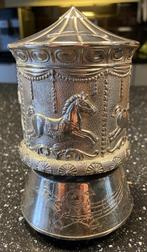 Verzilverd  spaarpot  met carrousel, Ophalen of Verzenden