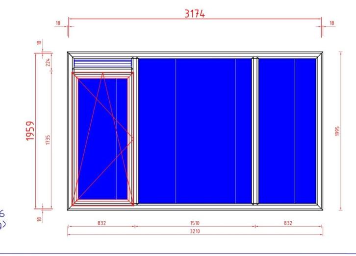 kunstof kozijn/kunstof pui Salamander Brugmann 'ral 9001', Doe-het-zelf en Verbouw, Kozijnen en Schuifpuien, Zo goed als nieuw