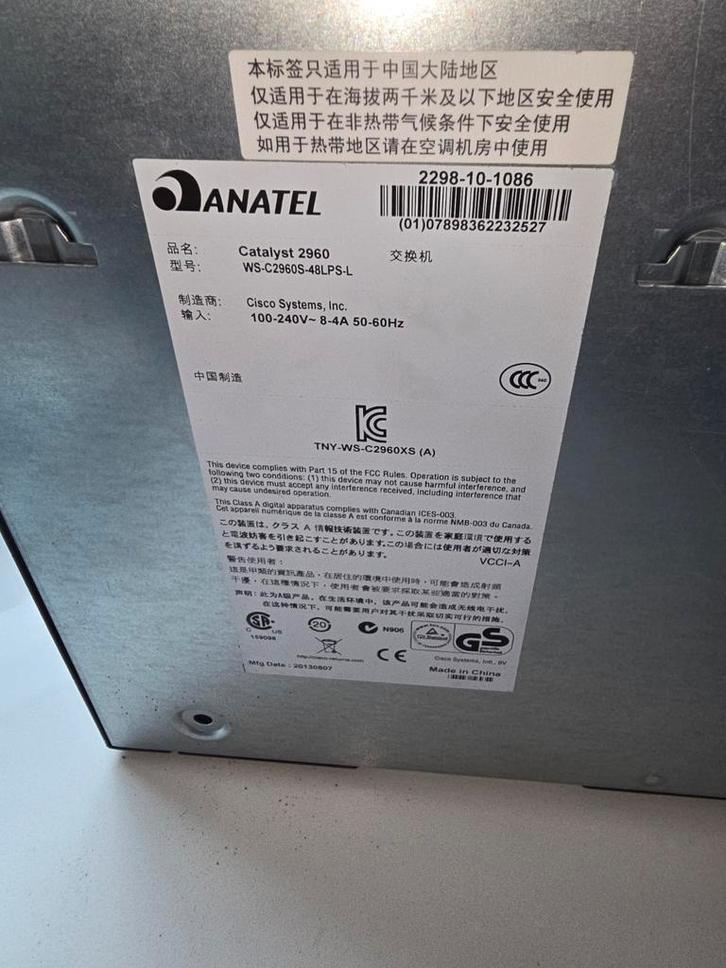 Cisco Catalyst 2960 WS-C2960S-48LPS-L Switch, Computers en Software, Netwerk switches, Gebruikt, Ophalen of Verzenden