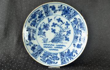Antiek Delfts blauw aardewerken bord in Wanli stijl, 1720–50 beschikbaar voor biedingen
