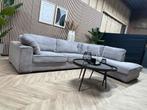 Ribstof Hoekbank -Licht Grijs - 300 x 220, Ophalen, 250 tot 300 cm, Ribstof hoekbank licht grijs stuttgart loungebank plofbank
