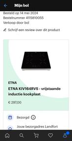 Etna inductieplaat, Witgoed en Apparatuur, Kookplaten, Zo goed als nieuw, Inductie, Vrijstaand, 4 kookzones