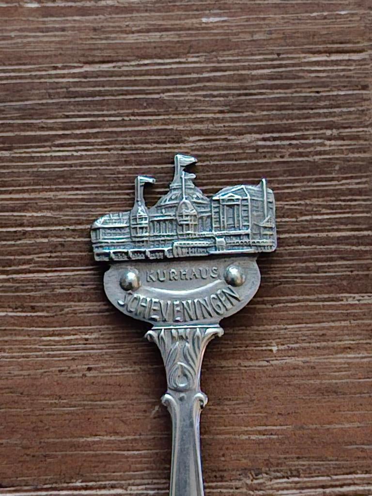 Oud verzilverd lepeltje Kurhaus Scheveningen, Antiek en Kunst, Antiek | Bestek, Ophalen of Verzenden